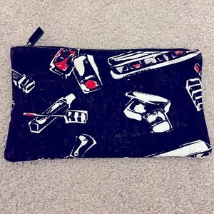 NWOT - Sephora Cloth Black, White, and Red Cosmetic Bag/Clutch - 9X5”